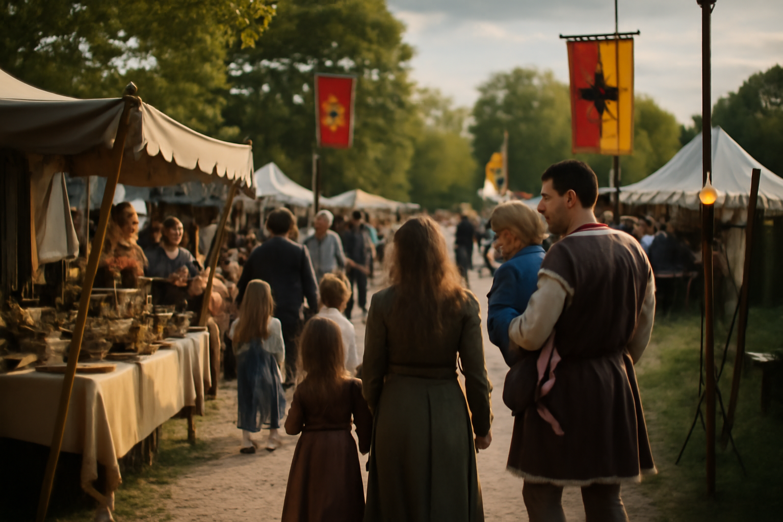 Festival échos et merveilles à Bruguières, ambiance médiévale et fantastique, visiteurs en tenue