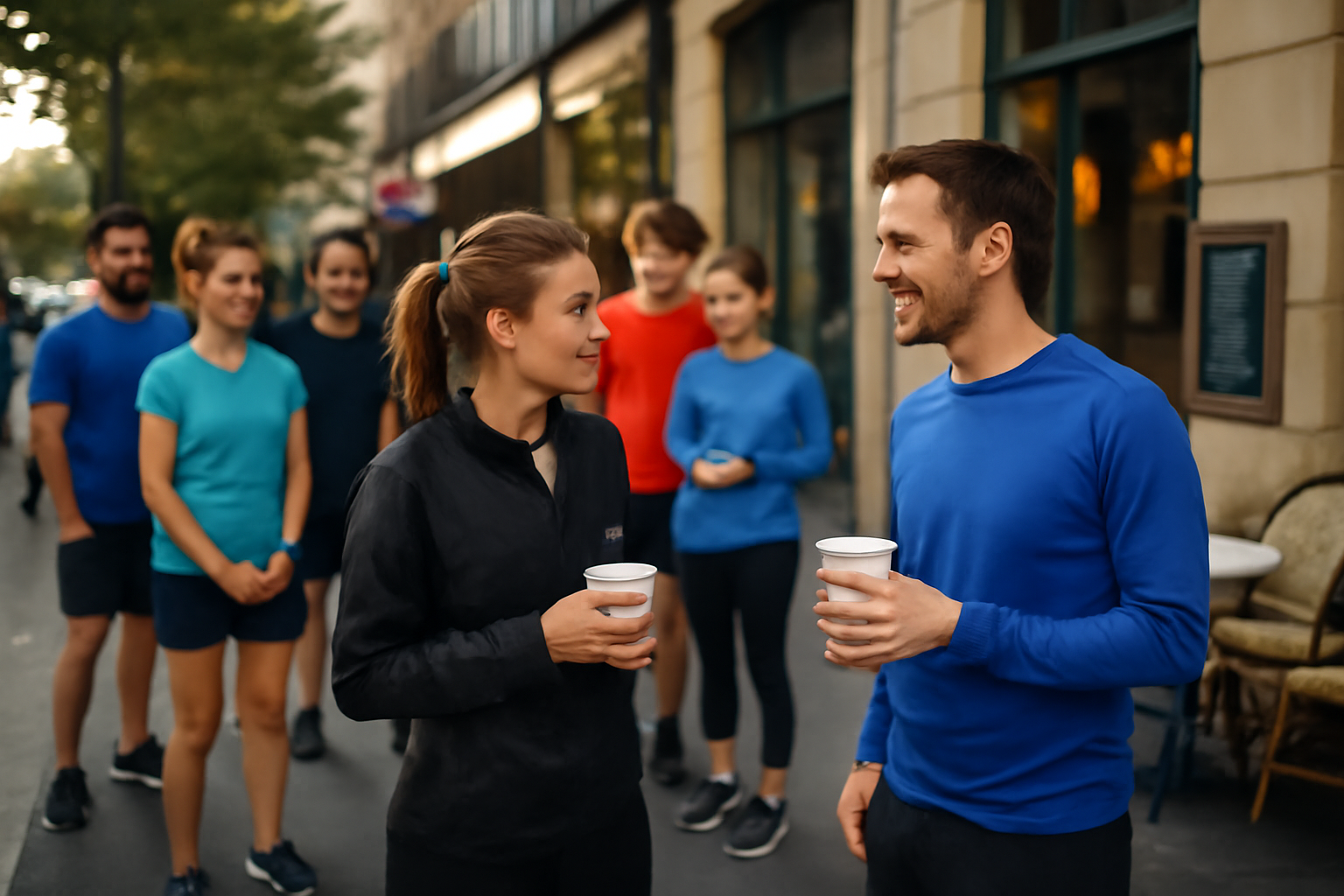 Food runners club : coureurs et repas après une boucle en ville à Paris
