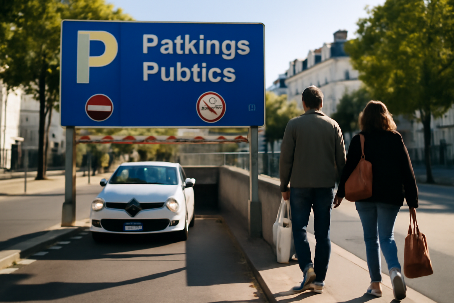 Parking Marengo à Angers, entrée du parc de stationnement
