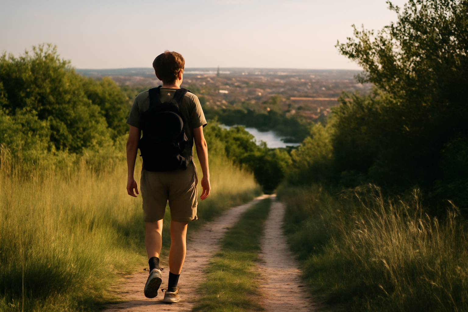Balade à pech david à Toulouse avec vue sur la Garonne au coucher du soleil