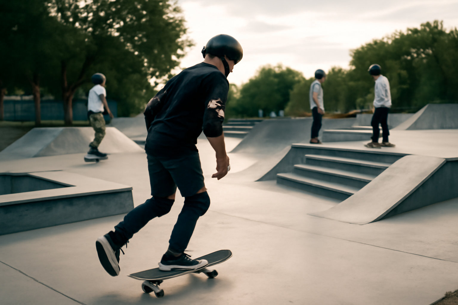 skatepark ponts jumeaux à Toulouse : bowl et modules en béton