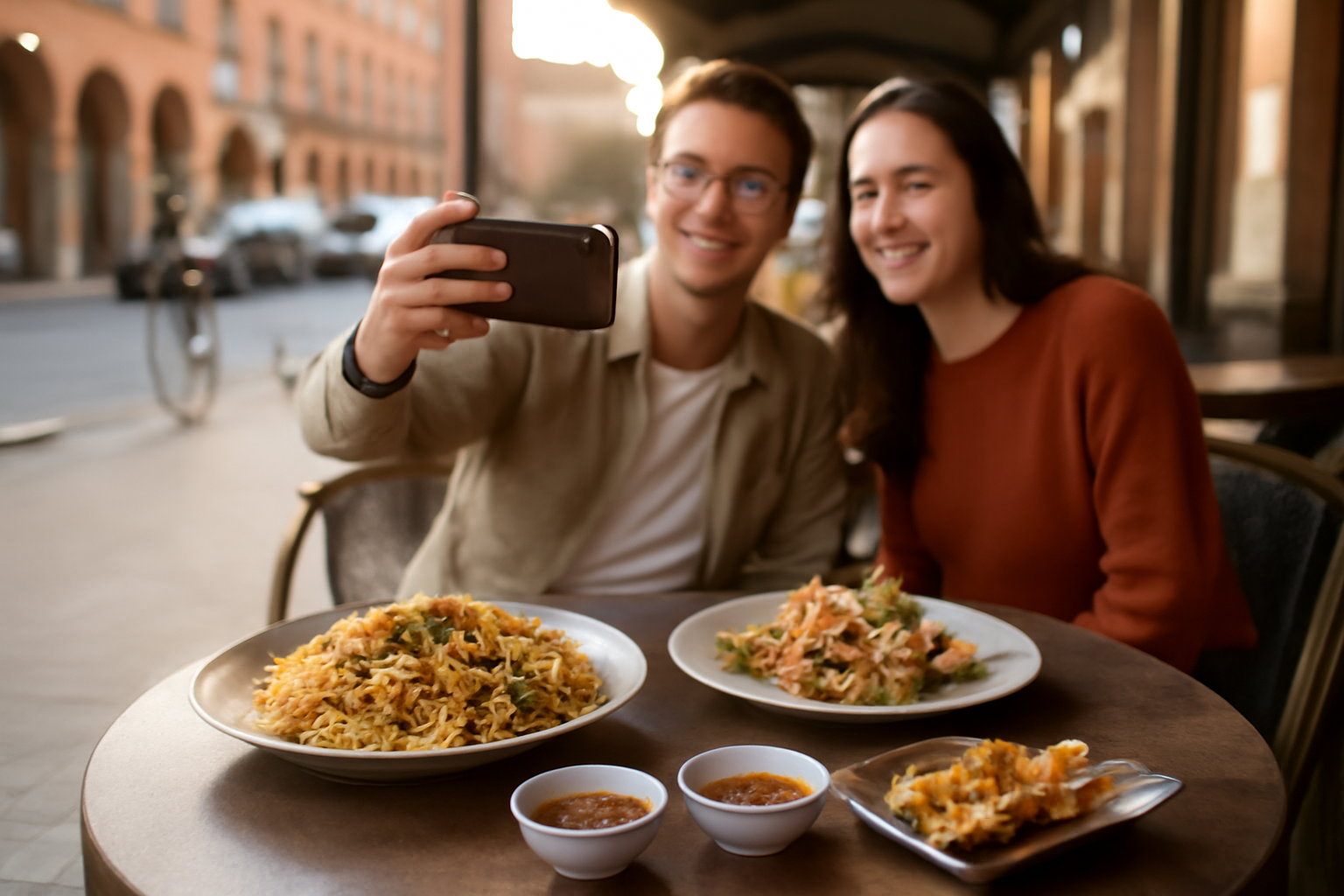 Asian tuk tuk à Toulouse : street food thaï sur une table, plats chauds et salades fraîches
