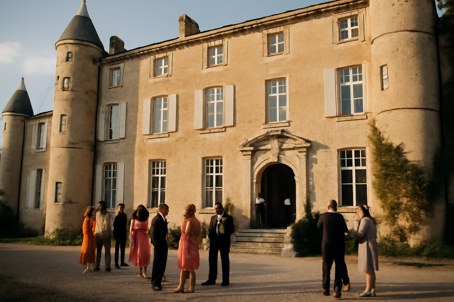 Château de l hers à Salles-sur-l’Hers, façade et entrée au soleil