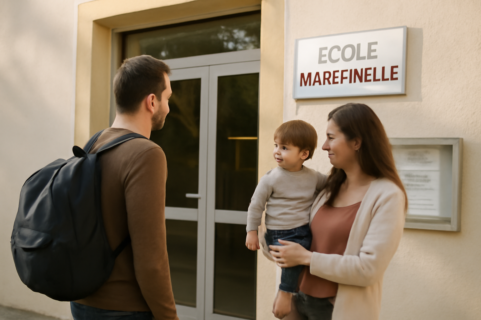 ecole maternelle françoise dolto : entrée d’une école maternelle en Occitanie, panneau et horaires affichés