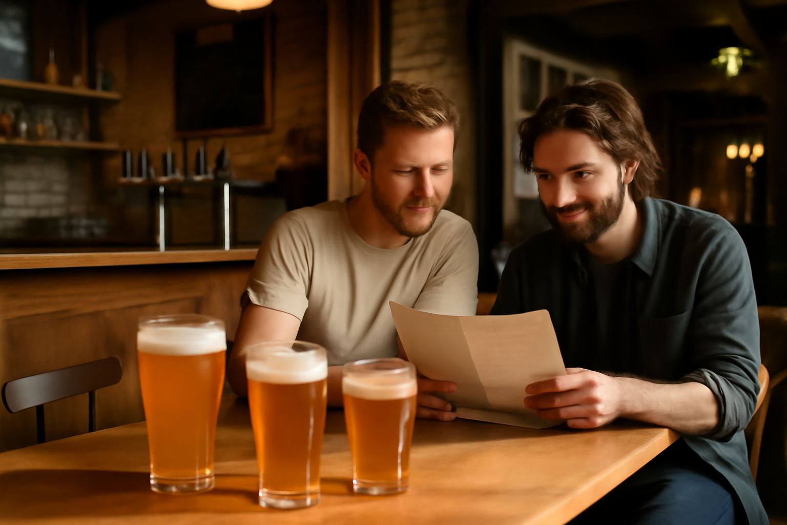 Le local mini brasserie à Toulouse : verre de bière artisanale sur une table près du bar