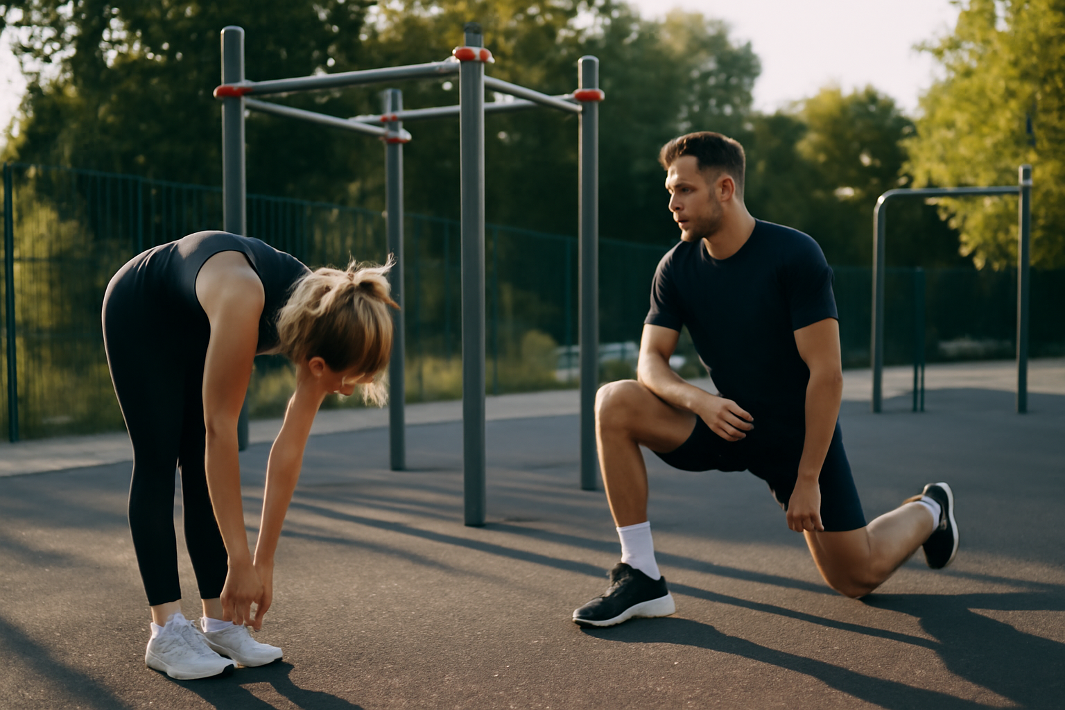 Parc des sport à Toulouse : aire de street workout en extérieur avec sportifs