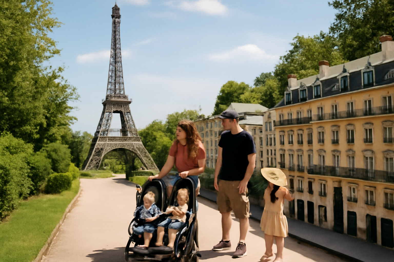 Le petit-paris parc de la miniature à Vaïssac : promenade devant des monuments miniatures de Paris