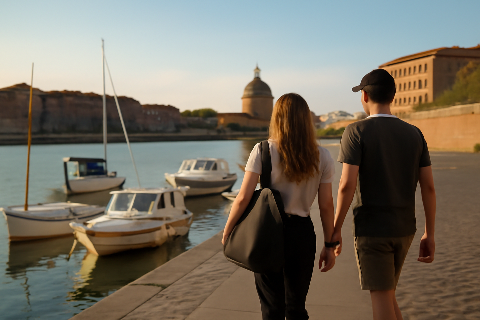port viguerie : quais et bateaux au bord du littoral