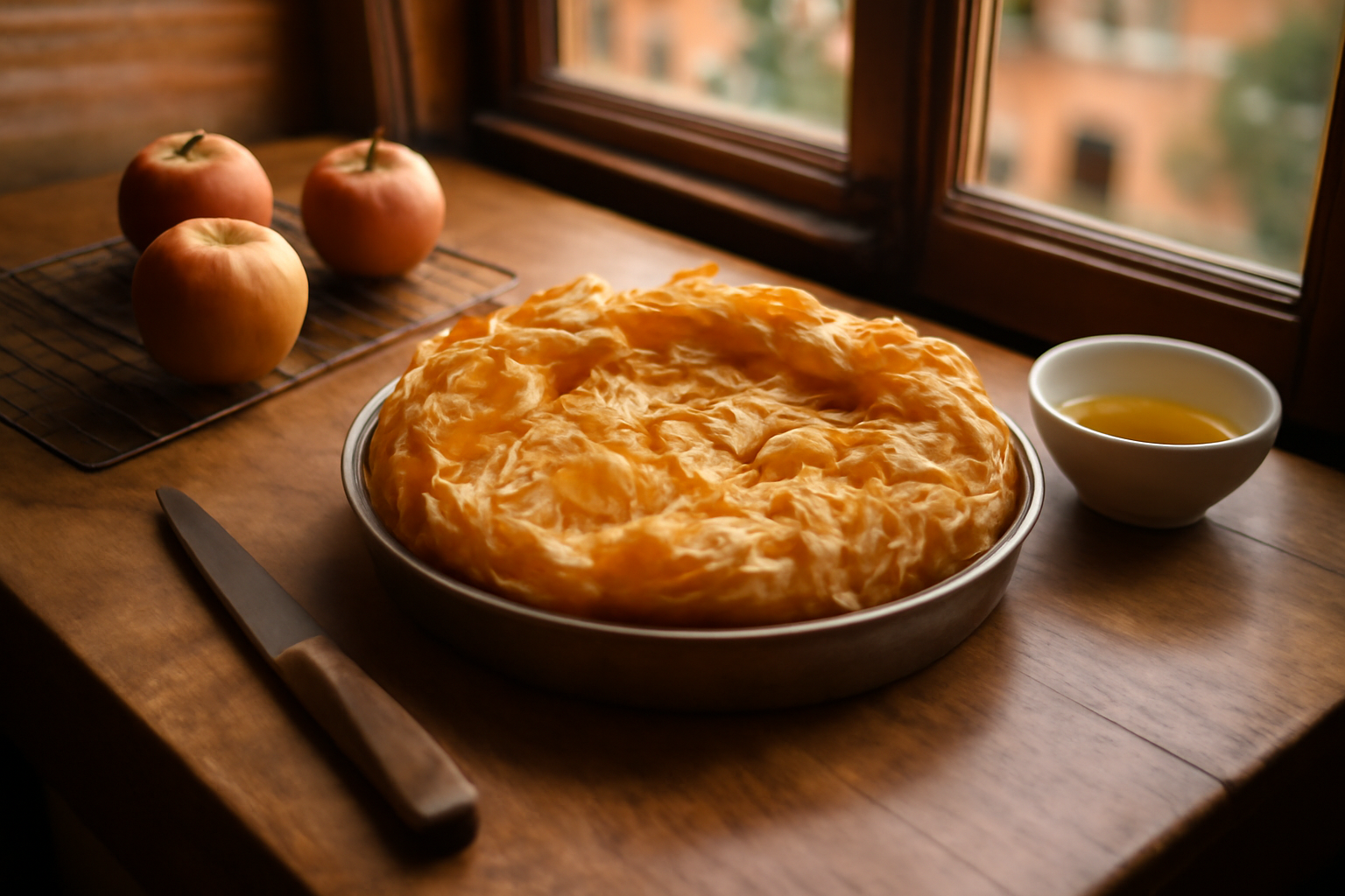 recette croustade aux pommes du sud-ouest dans un moule, dorée et croustillante, Toulouse