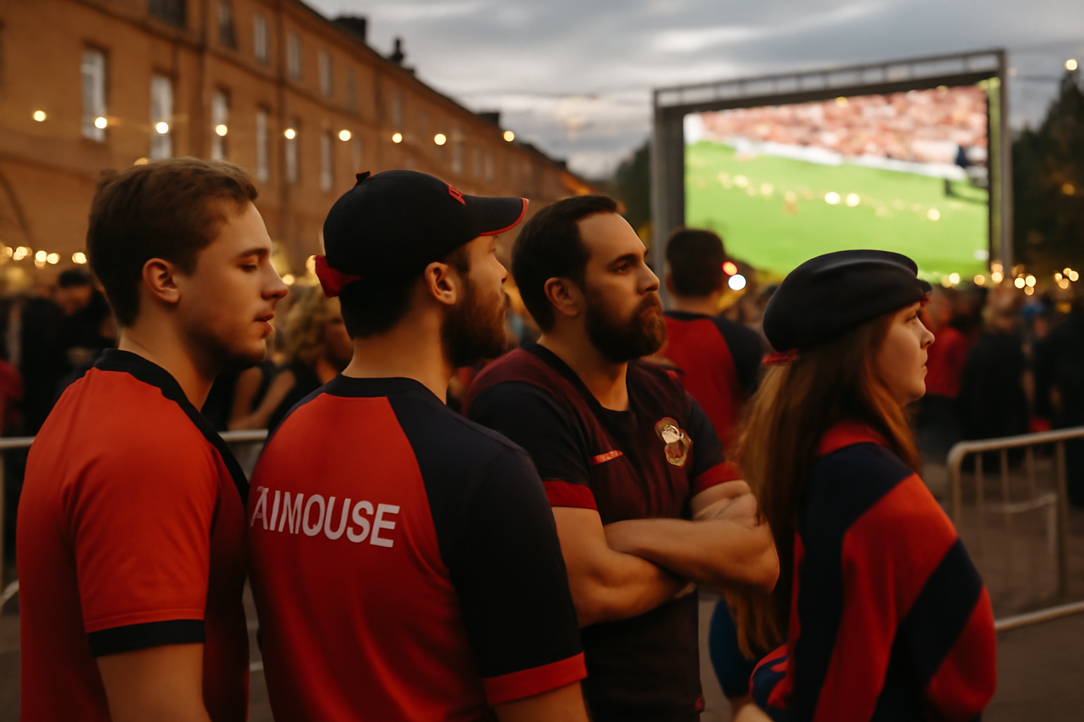 Retransmission finale Top 14 à Toulouse : écran géant et supporters dans une fan zone