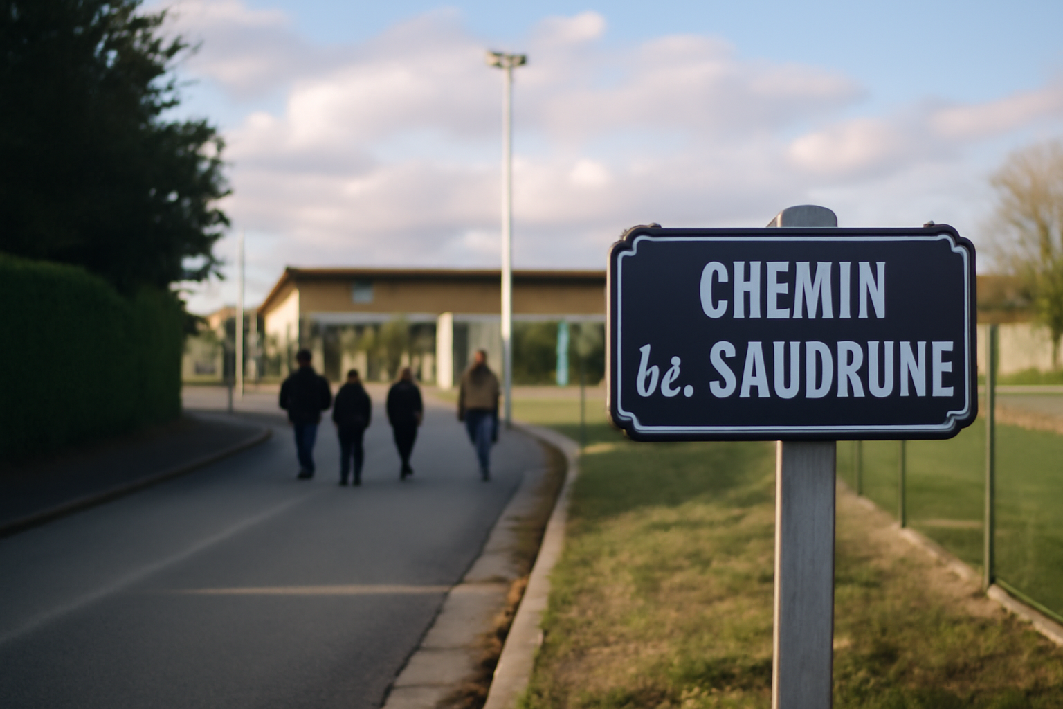 Chemin de la saudrune à Seysses, repère du secteur du complexe sportif