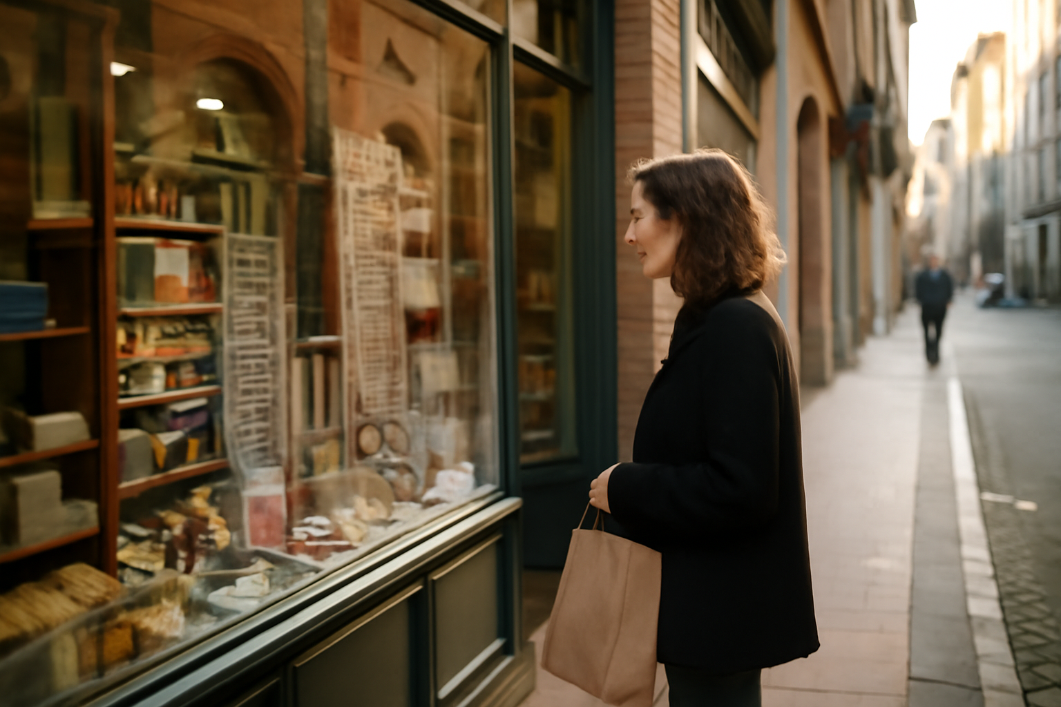Façade d'une mercerie et droguerie à Toulouse : fils, boutons et produits du quotidien