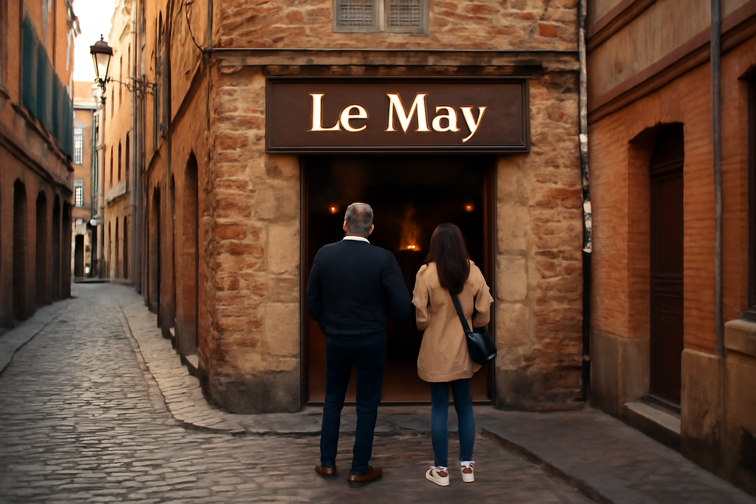 Le May Toulouse à Saint-Rome, entrée de restaurant dans les ruelles