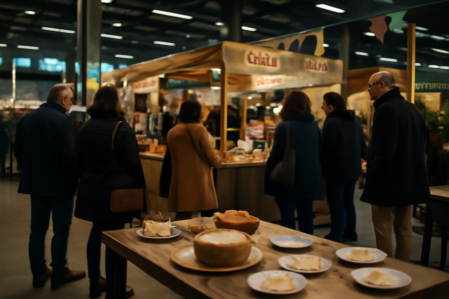 Marché gourmand d’occitanie au MEETT à Toulouse : visiteurs devant des stands de dégustation