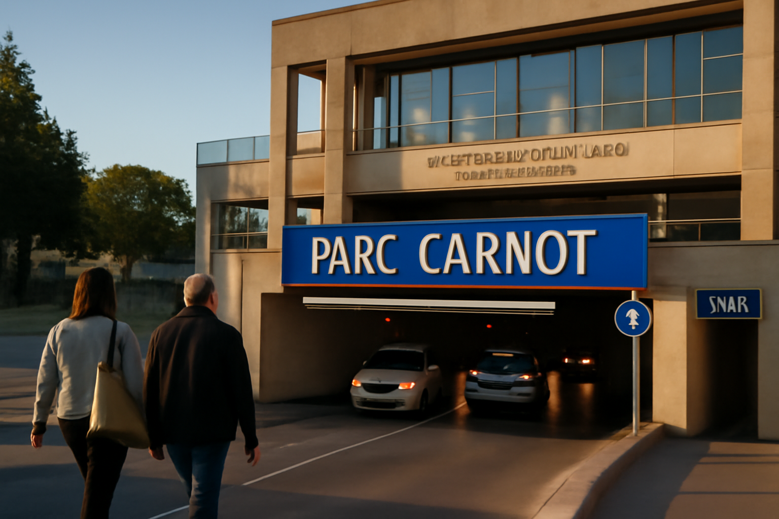Entrée du parc Carnot à Aix-en-Provence sous le centre des congrès, boulevard Carnot