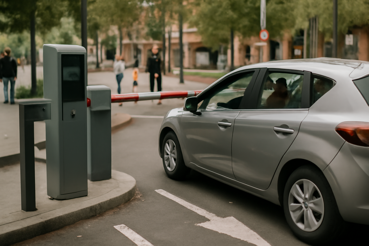 parking jean jaures toulouse : entrée avec barrière et signalétique à Toulouse