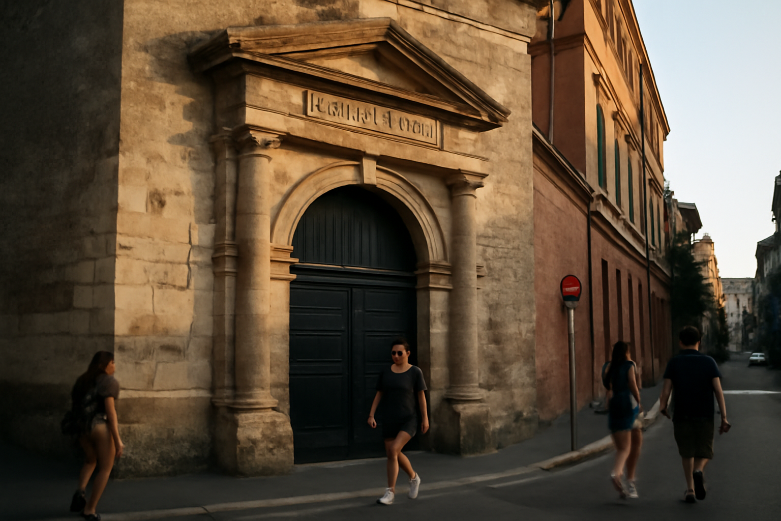 Façade du Castelet, ancienne prison Saint-Michel à Toulouse sur la Grande-rue Saint-Michel