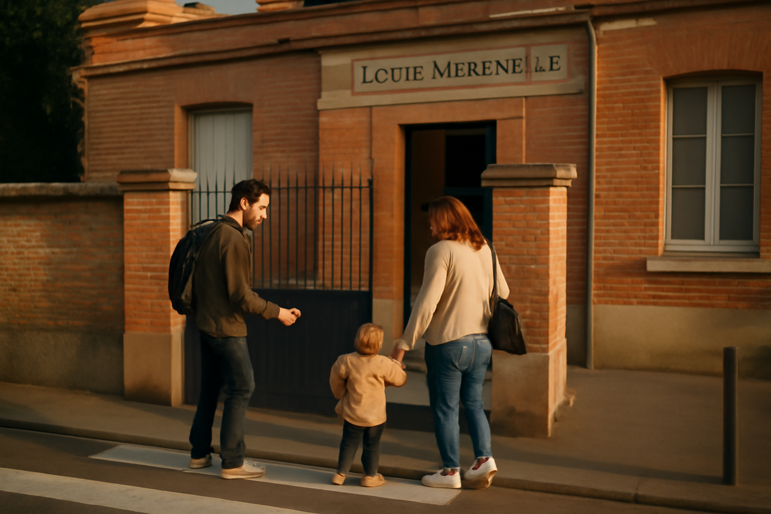Façade de l’école maternelle Jules Ferry à Toulouse, accès entrée et signalétique