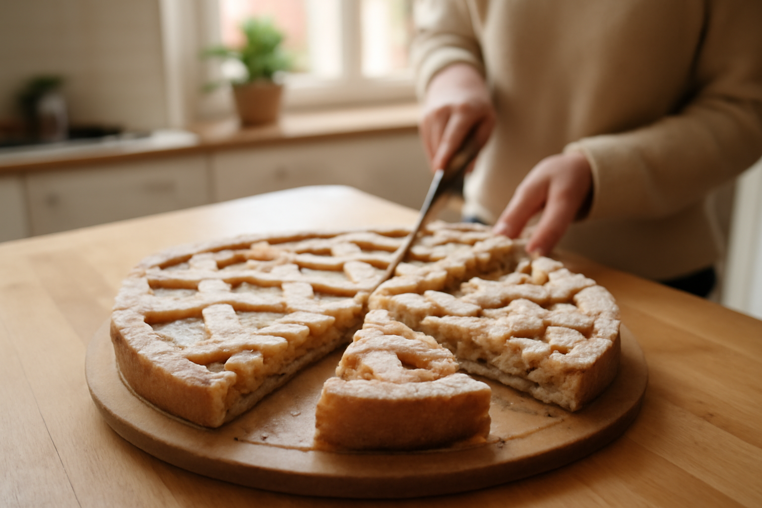 Fénétra gateau toulousain froid sur une assiette, tranches fines et cubes de citron confit, cuisine à Toulouse, lumière naturelle