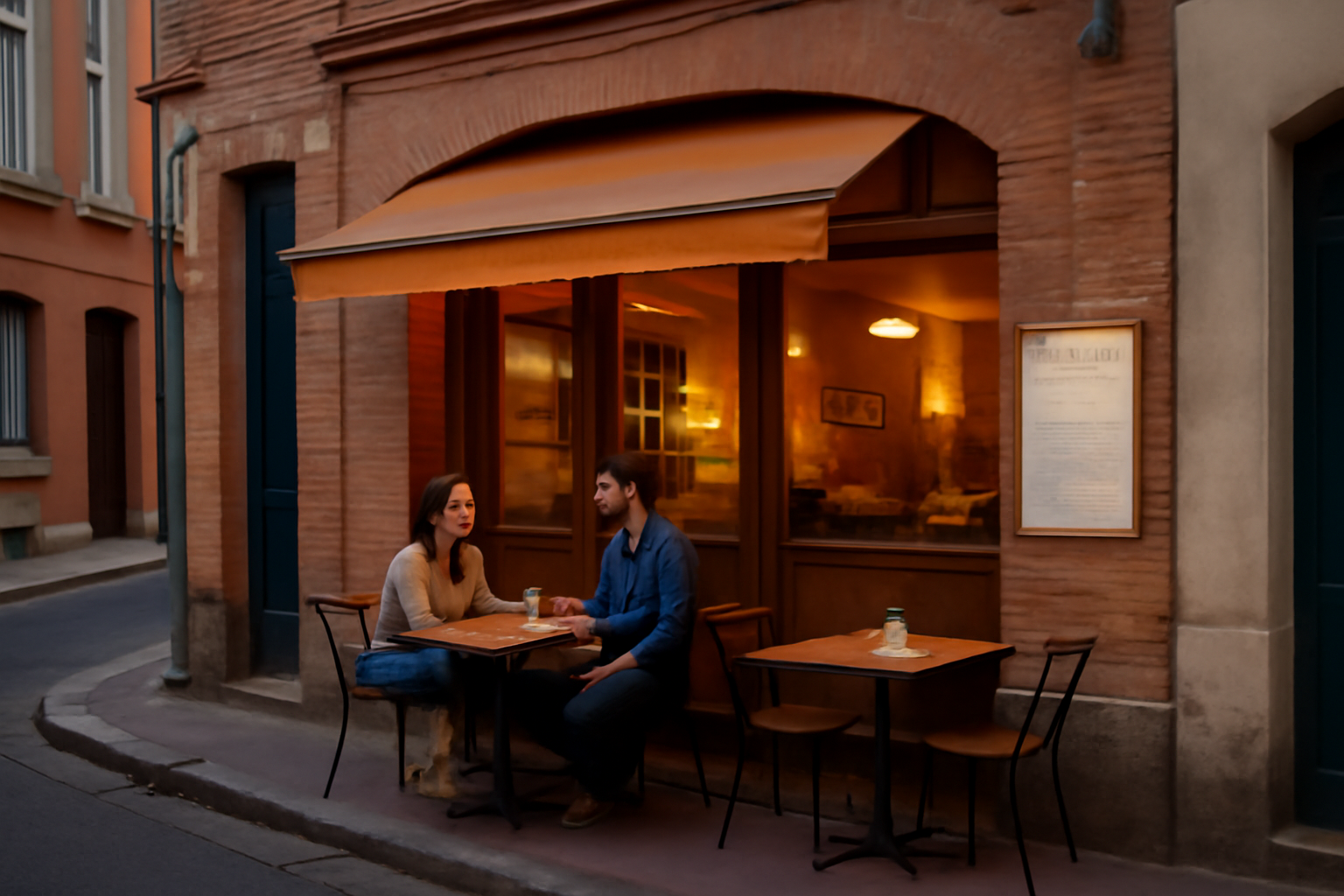 Le bistroquet toulouse à l’entrée du 10 rue Labeda près de Wilson, Toulouse, ambiance du soir