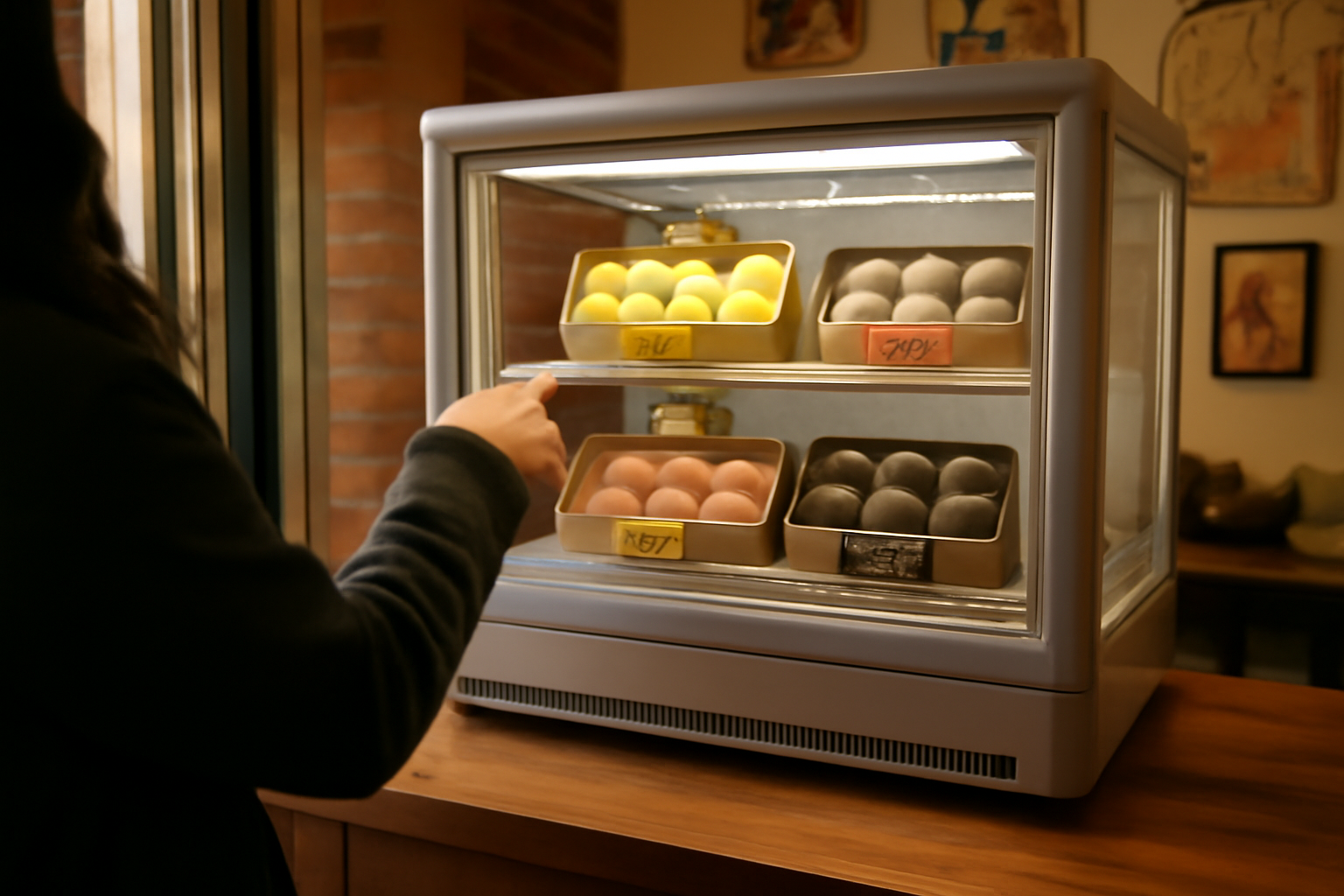 mochi toulouse en vitrine dans une boutique du centre de Toulouse