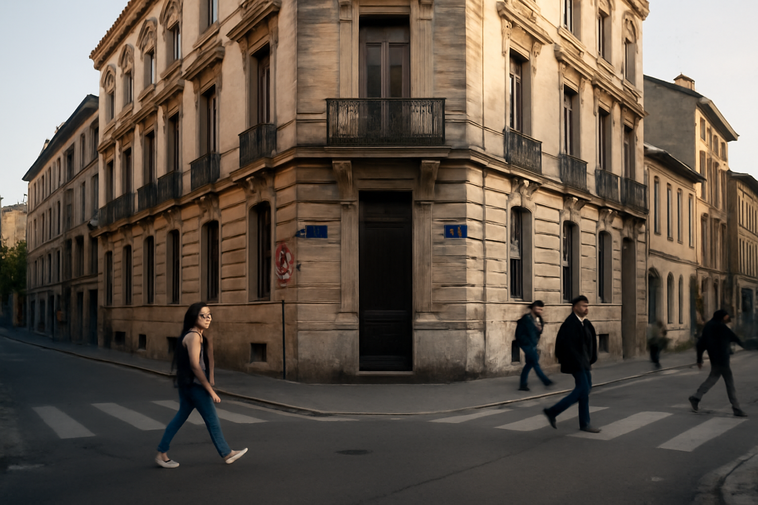 Telegramme Toulouse : angle rue Gabriel-Péri et rue des Sept-Troubadours, immeuble toulousain au centre-ville