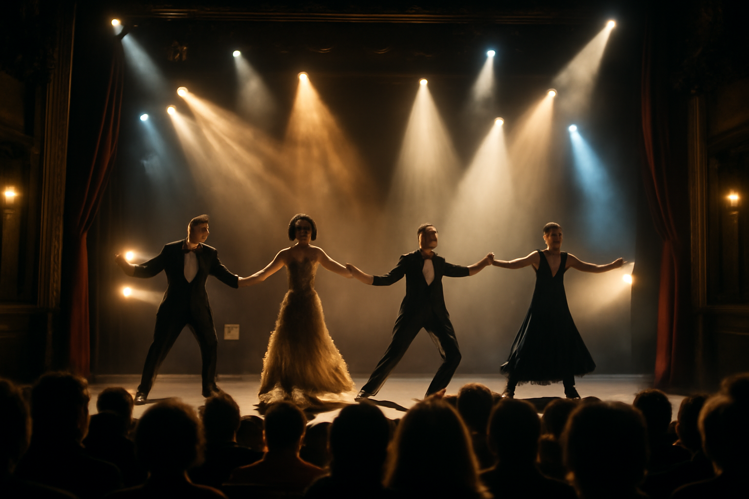 ballet of light à Paris 2026 : danseurs en costumes lumineux sur scène, public en salle
