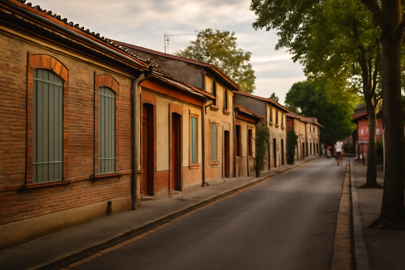 Quartier Bourrassol sur la rive gauche de la Garonne à Toulouse, rues résidentielles et ambiance locale
