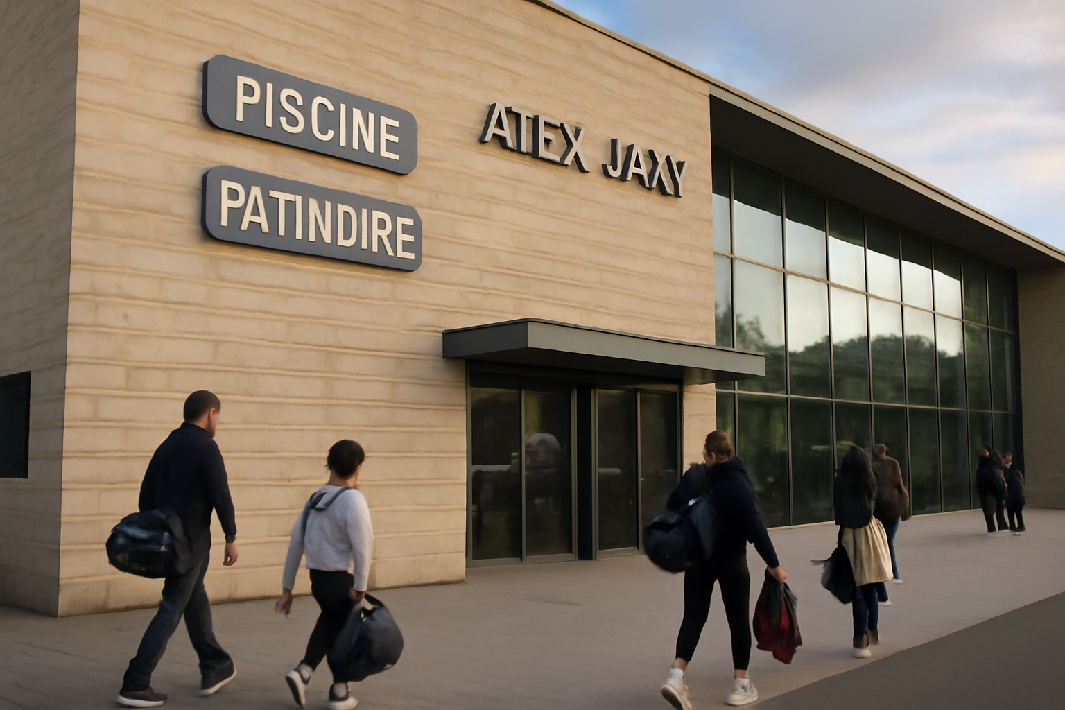Entrée du complexe sportif piscine patinoire Alex Jany à Toulouse, près du métro des Argoulets