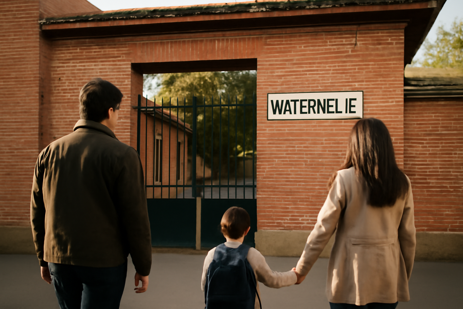 École maternelle Michelet à Toulouse : entrée et panneau d’accueil