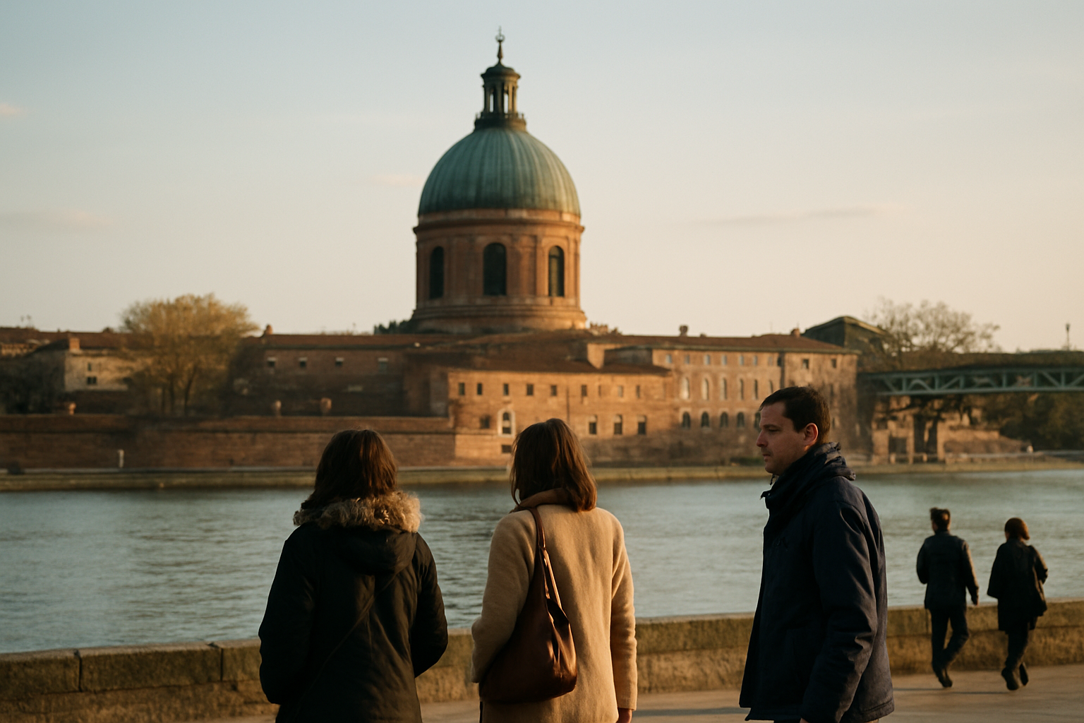 Dôme de la chapelle Saint-Joseph de La Grave au bord de la Garonne à Toulouse, vue depuis le site de l’hôpital
