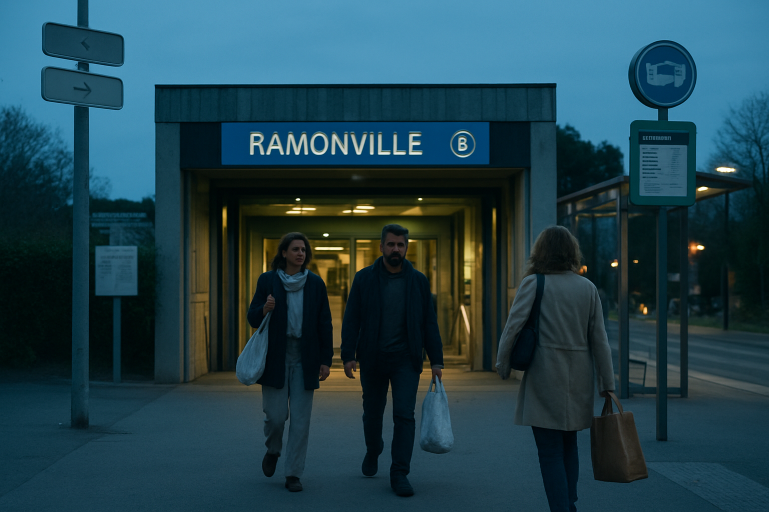 Station Ramonville du métro de Toulouse, sortie et correspondances bus à Ramonville-Saint-Agne
